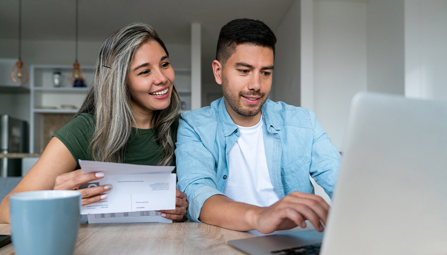 Couple doing finances